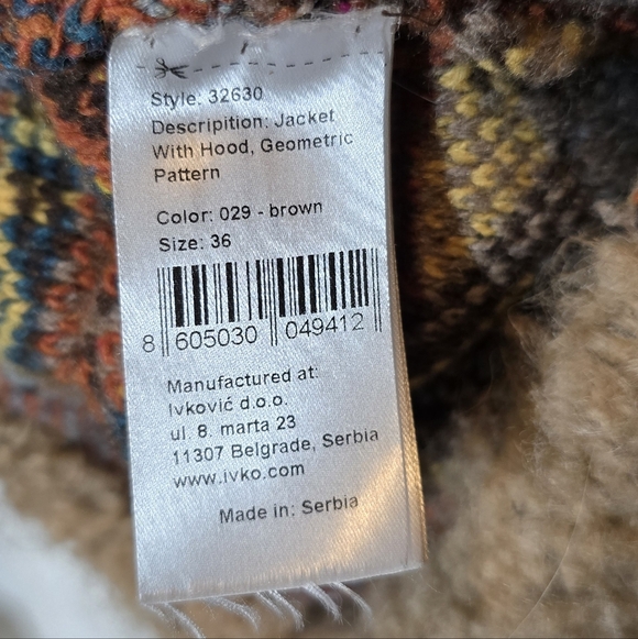 IVKO Geometric Patterned Hooded Jacket in Brown - Picture 4 of 6